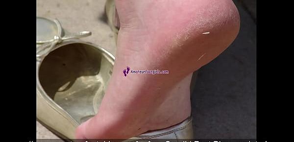  Shoeplay Dipping Candid Feet Sweaty Feet Publicfeet slip out of flats shoes